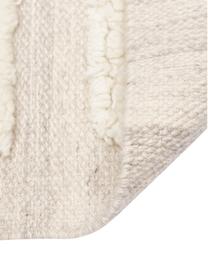 Handgewebter Wollteppich Anica mit Hoch-Tief-Effekt, Taupe, Beige, B 80 x L 150 cm (Größe XS)