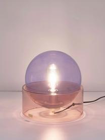 Lampe à poser boule en verre teinté Glondy, Bleu, rose, Ø 27 x haut. 29 cm