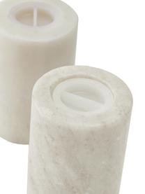 Salière et poivrière en marbre blanc Claria, 2 élém., Marbre, Blanc, marbré, brillant, Ø 5 x haut. 8 cm