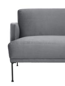 Canapé convertible 3 places Fluente, Velours gris foncé, larg. 220 x long. 86 cm
