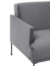 Canapé convertible 3 places Fluente, Velours gris foncé, larg. 220 x long. 86 cm