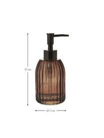 Dosificador de jabón Aldgate, Recipiente: vidrio, Dosificador: plástico, Marrón, Ø 7 x Al 17 cm