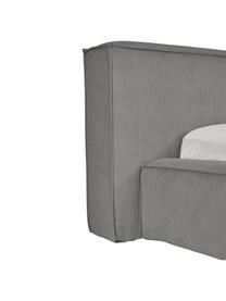 Polsterbett Lennon aus Cord mit Stauraum, Bezug: Cord (98% Polyester, 2% P, Gestell: Massives Kiefernholz, FSC, Füße: Holz, FSC-zertifiziert, K, Cord Grau, B 180 x L 200 cm