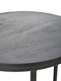 Set de mesas auxiliares Andrew, 2 uds., Tablero: madera de mango maciza, c, Estructura: metal con pintura en polv, Negro, Set de diferentes tamaños