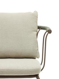 Chaise de bar de jardin avec assise rembourrée Jay, Tissu beige, brun, larg. 59 x prof. 53 cm