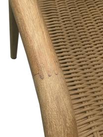 Armstoel Nina van massief hout, Frame: massief eucalyptushout, F, Zitvlak: polyester, uv-bestendig, Bruin, B 56 x D 53 cm