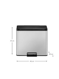 Afvalemmer Essential met pedaal functie, 20 + 9 L, Houder: roestvrij staal, geborste, Deksel: kunststof, Zilverkleurig, B 46 x H 41 cm, 20 L + 9 L