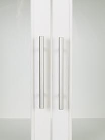 Witryna ze szkła i drewna Cayetana, Korpus: płyta pilśniowa średniej , Nogi: drewno bambusowe, lakiero, Biały, S 72 x W 159 cm