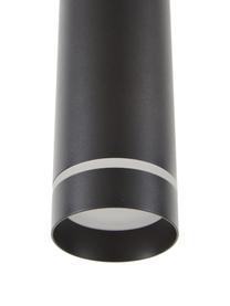 Kleine hanglamp Esca, Lampenkap: gecoat aluminium, Diffuser: acrylglas, Baldakijn: gecoat aluminium, Zwart, Ø 6 x H 30 cm