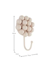 Ganchos de pared de porcelana Benevento, 2 uds., Porcelana, Blanco crema, An 11 x Al 16 cm