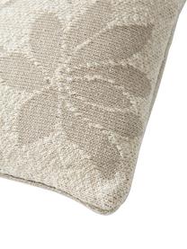 Kussenhoes Anslei met bloemenborduurwerk, 100% katoen, Beige, B 45 x L 45 cm
