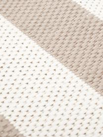 Gestreifter In- & Outdoor-Teppich Axa, 86 % Polypropylen, 14 % Polyester, Cremeweiß, Beige, B 80 x L 150 cm (Größe XS)