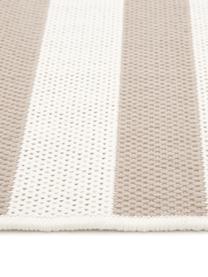 Gestreifter In- & Outdoor-Teppich Axa in Beige/Cremeweiß, 86% Polypropylen, 14% Polyester, Cremeweiß, Beige, B 80 x L 150 cm (Größe XS)
