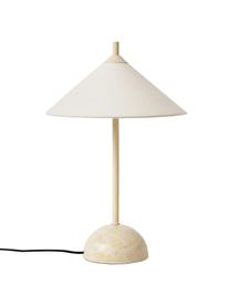 Lampa stołowa z marmurową podstawą Vica, Beżowy, marmurowy, Ø 15 x W 8 cm