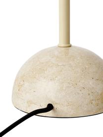 Lampada da tavolo con base in marmo Vica, Paralume: lino (100% poliestere), Struttura: metallo rivestito, Beige marmorizzato, Ø 15 x Alt. 8 cm