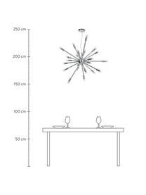 Lampada a sospensione grande Spike, Paralume: metallo cromato, Baldacchino: metallo cromato, Cromato, Ø 90 cm