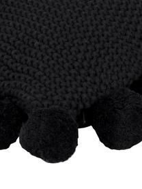 Housse de coussin 40x40 tricot noir Molly, 100 % coton, Noir, larg. 40 x long. 40 cm