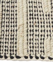 Tappeto in lana tessuto a mano con frange Rue, 50% lana, 50% cotone

Nel caso dei tappeti di lana, le fibre possono staccarsi nelle prime settimane di utilizzo, questo si riduce con l'uso quotidiano e la formazione di lanugine diminuisce, Beige & nero, fantasia, Larg. 80 x Lung. 150 cm (taglia XS)
