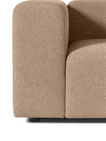 Canapé modulable 4 places en tissu bouclé avec tabouret Lena, Tissu bouclé couleur sable, larg. 284 x prof. 181 cm