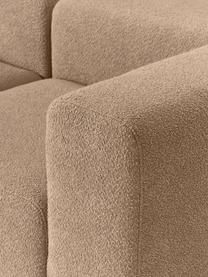Modulares Bouclé-Sofa Lena (4-Sitzer) mit Hocker, Bezug: Bouclé (93 % Polyester, 6, Gestell: Kiefernholz, Schichtholz,, Füße: Kunststoff, Bouclé Sandfarben, B 284 x T 181 cm