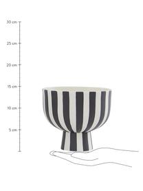 Handgefertigte Obstschale Toppu, Steingut, Weiß, Schwarz, Ø 13 x H 15 cm
