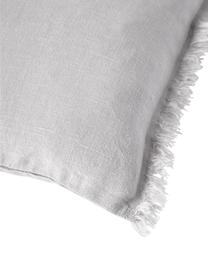 Funda de cojín de lino con flecos Luana, 100% lino

Por naturaleza, el lino tiene un tacto bastante aspero y un aspecto arrugado natural
La alta resistencia al desgarro hace que el lino sea muy resistente., Gris claro, An 50 x L 50 cm