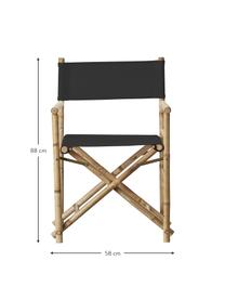 Silla de bambú para exterior con cojín de asiento Mandisa, Estructura: madera de bambú, Funda: lona, Bambú, negro, An 58 x F 44 cm