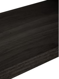 Mensola con cinturini in pelle Forno, Mensola: legno di albero della gom, Nero, Larg. 80 x Alt. 20 cm
