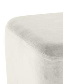 Breiter Samt-Hocker Harper, Bezug: Baumwollsamt, Fuß: Metall, pulverbeschichtet, Samt Hellgrau, Goldfarben, B 64 x H 44 cm