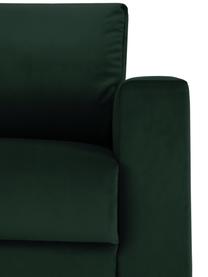 Canapé convertible 3 places en velours avec rangement Tasha, Velours vert, larg. 235 x prof. 100 cm