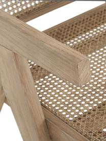 Fauteuil lounge en cannage Sissi, Structure : bois de chêne Assise : beige