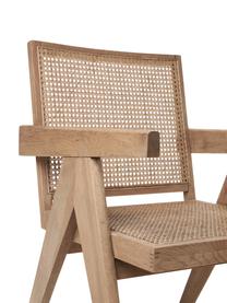 Lounge fauteuil Sissi met Weens vlechtwerk, Frame: massief eikenhout, Zitvlak: rotan, Rotan, eikenhout gelakt, B 58 x D 66 cm