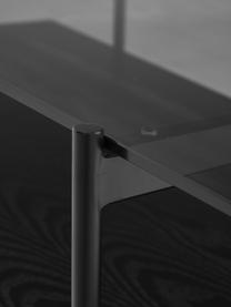 Couchtisch Valentina mit Glasplatte, Tischplatte: Glas, Ablagefläche: Mitteldichte Holzfaserpla, Gestell: Metall, pulverbeschichtet, Eschenholz, schwarz lackiert, B 100 x T 53 cm