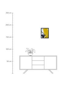 Gerahmter Digitaldruck Abstract, Bild: Digitaldruck auf Papier, , Rahmen: Buchenholz, lackiert, Front: Plexiglas, Schwarz, Weiß, Goldfarben, B 53 x H 63 cm