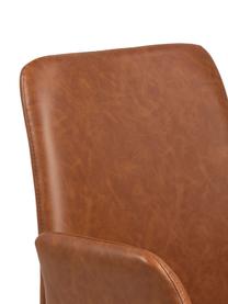 Krzesło obrotowe ze sztucznej skóry Naya, Tapicerka: sztuczna skóra Dzięki tka, Stelaż: metal malowany proszkowo, Koniakowa sztuczna skóra, S 59 x G 59 cm