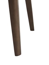 Polster-Armlehnstuhl Koga, Bezug: 100% Polyester Der hochwe, Beine: Eschenholz, Gestell: Metall, Webstoff Cremeweiß, Dunkles Eschenholz, B 54 x H 86 cm