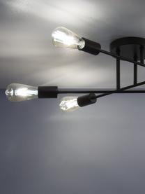 Plafondlamp Venja in zwart, Baldakijn: gepoedercoat metaal, Mat zwart, Ø 55 cm, H 20 cm