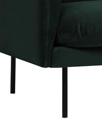 Canapé 2 places en velours et pieds en métal Moby, Velours vert foncé, larg. 170 x prof. 95 cm