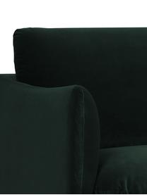 Canapé 2 places en velours et pieds en métal Moby, Velours vert foncé, larg. 170 x prof. 95 cm