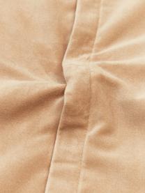 Fluwelen kussenhoes Sina in lichtbruin met structuurpatroon, Fluweel (100% katoen), Lichtbruin, B 30 x L 50 cm