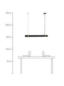 LED hanglamp Lilt, Lampenkap: gecoat metaal, Baldakijn: gecoat metaal, Zwart, 115 x 10 cm