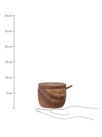 Suikerpot Elfa met lepel van mangohout, Acaciahout, Donker hout, Ø 9 x H 8 cm