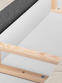 Fluwelen slaapbank Lea (3-zits) met opbergfunctie, Bekleding: 100% polyester fluweel Pl, Frame: massief grenenhout, spaan, Beige, B 215 x D 94 cm
