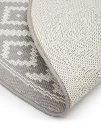 Runder In- & Outdoor-Teppich Miami, 86% Polypropylen, 14% Polyester, Grau,Weiß, Ø 140 cm (Größe M)