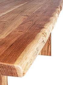 Tavolo intagliato a mano in legno di acacia Eneas, Legno di acacia, Legno d'acacia, marrone, Larg. 200 x Prof. 95 cm