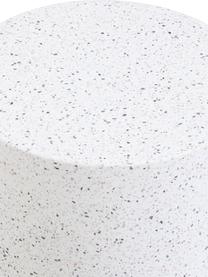 Runder Garten-Beistelltisch Terrazzo, Terrazzo, Zement, Weiß, Ø 37 x H 40 cm