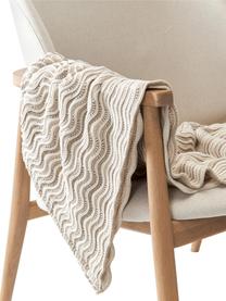 Pletený bavlněný pléd Emilio, 100 % bavlna, Béžová, krémově bílá, Š 130 cm, D 170 cm