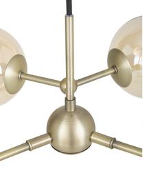 Lampa wisząca ze szkła Atom, Odcienie bursztynowego, odcienie mosiądzu, Ø 57 x W 28 cm