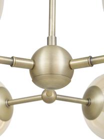 Lampa wisząca ze szkła Atom, Odcienie bursztynowego, odcienie mosiądzu, Ø 57 x W 28 cm