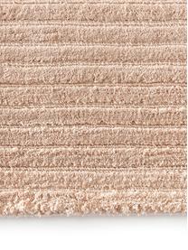 Pluizig hoogpolig vloerkleed Wes met hoog-laag structuur, handgeweven, 100% polyester, GRS-gecertificeerd, Beige, B 80 x L 150 cm (maat XS)